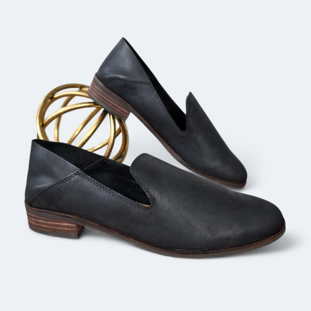 Lucky Brand Cahill Black Leather Loafers for Women Size 8.5